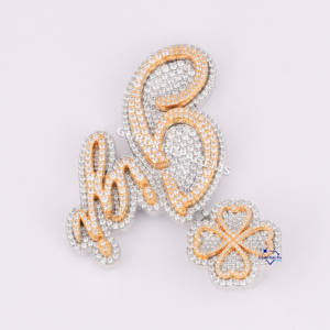 Hip Hop Diamant 14KT Or Deux Tons Bijoux Glacé Pendentif Personnalisé VVS Clarté Lab Grown Diamant IGI Certifié - Product Image 4