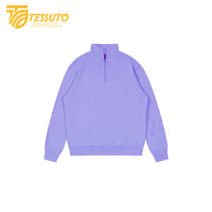 Tessuto fábrica personalizada sudaderas con media cremallera sudaderas con capucha cuello simulado sudaderas con cremallera para hombres sudaderas de algodón de alta calidad - Product Image 6