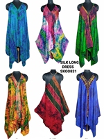 À la mode écologique 100% soie femmes robes décontractées longue coupe régulière tout le corps longueur au sol Vintage bohème naturel taille haute
