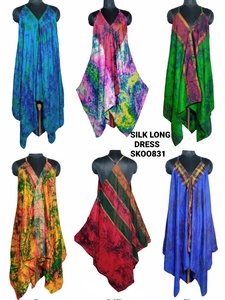 Vestidos casuales de seda 100% ecológicos de moda para mujer, vestidos largos regulares de ajuste para todo el cuerpo hasta el suelo, cintura Natural Bohemia Vintage alta - Product Image 3