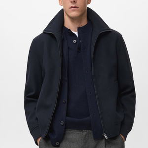 Chaqueta bomber de otoño vintage Premium con cremallera frontal patrón sólido servicio OEM - Product Image 1