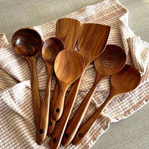 <b>Wooden</b> And Resin Salad Server Set Natural <b>Wooden</b> with 2 Turners Sustainable Handmade <b>Utensils</b> - Product Image 6