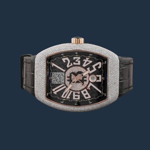 Reloj Cronógrafo Antiguo con Esfera Cuadrada en Oro Rosa, Diamantes Moissanite y Correa de Cuero, Estilo Hop, Reloj de Pulsera de Lujo para Hombre - Product Image 2