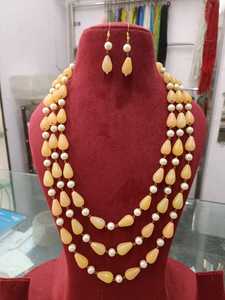 Nouveaux bijoux indiens perles longue pierre de verre goutte Mala haute qualité verre multicolore perles à la main produit en vrac collier - Product Image 4