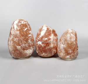 โคมไฟเกลือธรรมชาติหิมาลัยพร้อมฐานไม้ของตกแต่งบ้านไฟกลางคืนของขวัญคริสต์มาสทำด้วยมือโคมไฟไม้ระแนงผลิตภัณฑ์ - Product Image 4