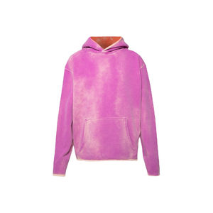 Fabricant Logo personnalisé Broderie dégradée Soleil Ensemble sweat à capuche vintage Sweat à capuche en coton lourd délavé à l'acide pour hommes - Product Image 4