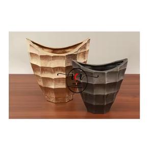 Nouveauté Vase ovale en métal fait à la main Texture Design verre matériel pour la décoration intérieure Vase à fleurs de mariage avec appel de Noël - Product Image 3