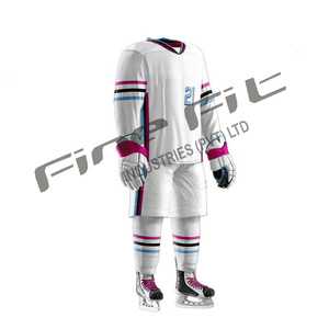 Kits de equipos OEM, uniformes de hockey sobre hielo de poliéster de secado rápido transpirables personalizados para impresión por sublimación masculina y femenina y conjunto completo - Product Image 6