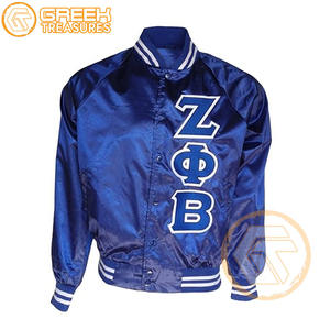 Chaqueta universitaria personalizada Zeta Phi Beta, ropa de hermandad, cresta bordada de satén transpirable de alta calidad y letras más finas para mujer - Product Image 4