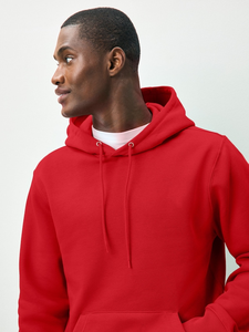 Sudadera con capucha roja de gran tamaño para hombre Estilo de calle con ajuste relajado y Sudadera con capucha de algodón Premium cálida de invierno - Product Image 2