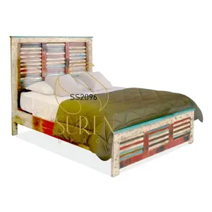 Distribuidor de Qualidade Premium Reciclado Indian Old Wood Projetado Bed para Resort Disponível para Compradores por Atacado