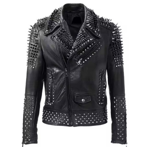 Chaqueta de Invierno para Hombre, de Cuero Suave de Primera Calidad, Elegante, Transpirable, Informal, con Tachuelas - Product Image 4