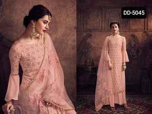 Nouveau Designer Fox Georgette Soie Fantaisie Salwar Kameez Costume avec Pierre Travail Fantaisie Dupatta Femmes Porter Robe De Mariée - Product Image 3