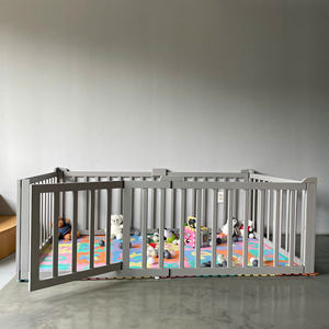 Corralito para Bebés de Pino Gris Moderno y Personalizable, Corralito Versátil para Niños para Dormitorio, Sala de Estar, que Cumple con los Requisitos del Cliente - Product Image 3