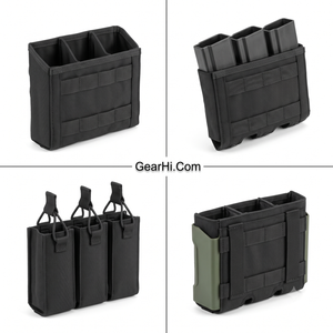 Molle กระเป๋าใส่แม็กกาซีนแบบ3ช่องสำหรับ AR-15 5.56x45ช่องด้านหน้าแนวยุทธวิธี - Product Image 1