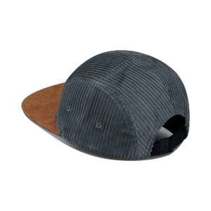 Casquette de camping unie à 5 panneaux en velours côtelé bicolore, non structurée, à visière plate, avec boucle, personnalisable, vierge, pour le sport et le camping - Product Image 2