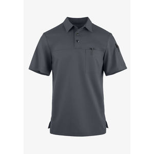 Costumes de gommage doux bleus pour hommes col en V taille régulière 3 poches uniformes de gommage d'infirmière médicale pour le personnel hospitalier - Product Image 4