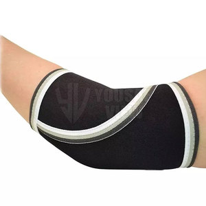 Mangas de codo de neopreno con logotipo personalizado OEM, protección de compresión ajustable elástica, Fitness deportivo - Product Image 6