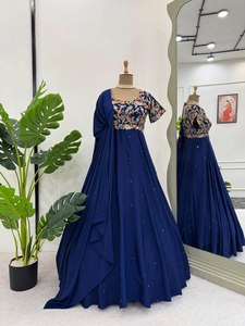 ชุดปาร์ตี้ที่สวยงามสวม-pent และ dupatta กับด้ายกับลำดับการทำงาน - Product Image 3