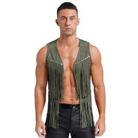 Gilet en cuir à franges de style western pour homme, personnalisé, avec glands, veste sans manches contemporaine, costume de danse de scène, vêtements de performance