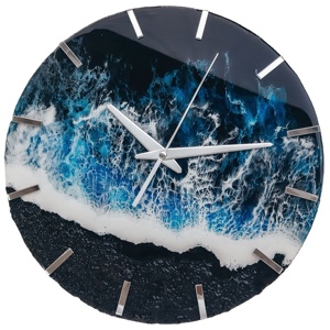 Horloge murale en résine de bois pour décoration de maison salon horloge en résine de bois pour prix de gros pour qualité supérieure - Product Image 1