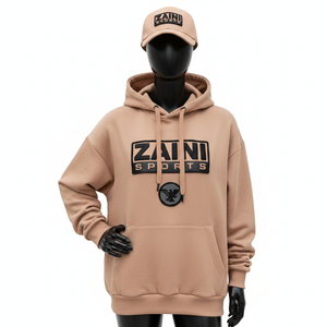 Sweat à capuche pour femme en tissu polaire mélangé de coton de haute qualité, chaud, ton neutre, logo personnalisé en relief, basique décontracté pour femme - Product Image 6