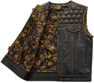 Plusieurs couleurs Option peau de vache Style Club Hommes Gilet de motard en cuir Gilet de moto Gilet de cowboy - Product Image 4