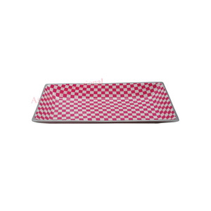 Plateau de service ovale en métal écologique de haute qualité avec poignées Vaisselle imprimée fleurs personnalisable - Product Image 2