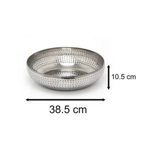 ชามโลหะพร้อมจานสีทองสำหรับตกแต่งบ้านดีไซน์แบบใช้ค้อนของตกแต่งบนโต๊ะสุดหรูใหม่ - Product Image 6