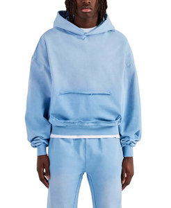Ensemble de survêtement vintage streetwear en coton épais 100 %, coupe ample, délavé à l'acide, avec sweat à capuche surdimensionné personnalisé - Product Image 6