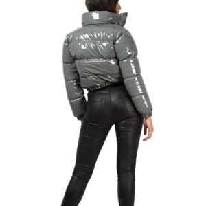 Concevez votre propre veste matelassée pour femme, tissu tissé uni respirant, couleur et logo personnalisés, prix de gros - Product Image 3