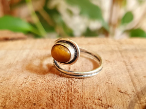 Nuevo anillo ajustable de Plata de Ley 925 con ojo de tigre de piedra Natural Popular, joyería de alta calidad, anillo de estilo bohemio hecho a mano - Product Image 3