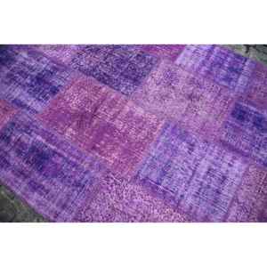 Alfombra Vintage de 5.6x7.8 pies, Alfombra Turca Grande, Alfombra Oriental de Lana Morada - Product Image 5