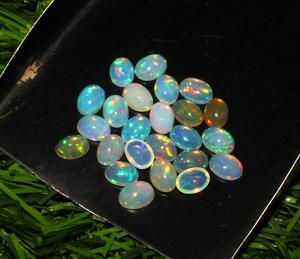 24-Piece 13.60 Carats Ethiopian Opal Cabochons Natural Ovals 5x7mm Loose Gemstones Oval Cut - Product Image 5