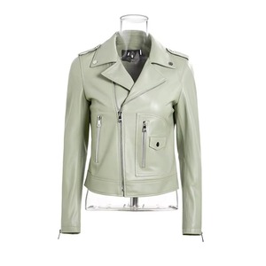 All Match Veste classique en peau de mouton matelassée pour femmes Personnalisable Short en cuir véritable souple et durable Traitement des vestes courtes - Product Image 1