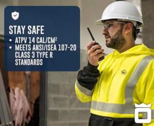 Ropa DE SEGURIDAD reflectante de alta visibilidad al aire libre invierno cálido construcción Sudadera con capucha manga larga sudadera contraste Color alto - Product Image 3