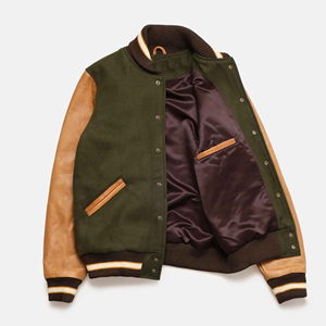 Vente en gros de vêtements de rue personnalisés veste universitaire avec lettre brodée coupe-vent d'hiver en laine chaude pour l'extérieur logo à col montant pour hommes - Product Image 2