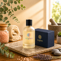 Flacon de parfum cylindrique 50ml 100ml vide, vaporisateur avec couvercle ruban coloré
