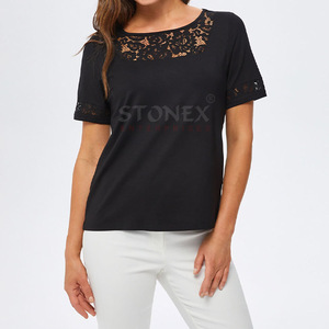 เสื้อยืดคอกลมแขนสั้นสำหรับผู้หญิงดีไซน์ใหม่ล่าสุด - Product Image 1
