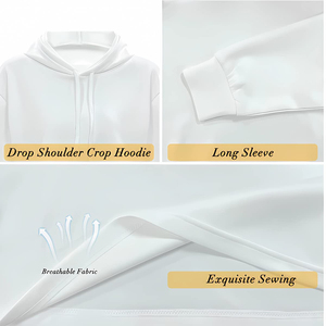 Sudadera con capucha corta de punto transpirable para mujer, con estampado de vaca rosa, manga larga, informal, para primavera - Product Image 6