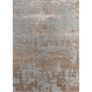 Tapis Kavi gris et noir noué à la main en laine et soie de bambou, épaisseur 10 mm, motif abstrait rectangulaire pour la maison, le couloir, projet Error Esk-431 - Product Image 1