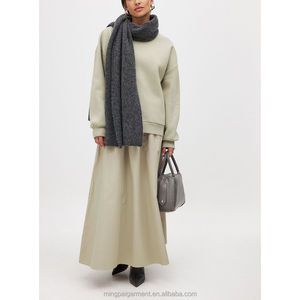 Logo personnalisé femmes coton doux col montant Streetwear pull polaire surdimensionné pull femmes col montant sweat pour femmes - Product Image 4