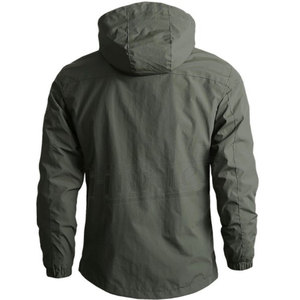 Chaqueta cortavientos impermeable en blanco para exteriores, logotipo personalizado, chaquetas cortavientos impermeables, chaqueta de talla grande para hombre y mujer - Product Image 3