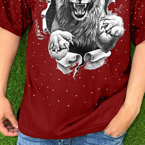 Camiseta de algodón orgánico 100% personalizable OEM para hombre, pantalla de peso pesado, cuello redondo de gran tamaño, ligero, transpirable, estampado de logotipo de punto - Product Image 3