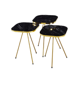 Classic Gold Black Finished Coffee Table Luxury Metallic Top Nesting Table Hotel <b>Decorative</b> Living Room Nesting Table <b>Furniture</b> - Product Image 6