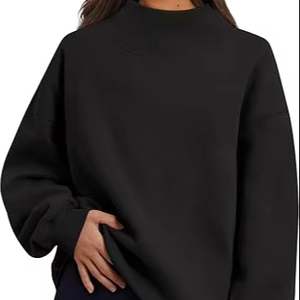 Moda mujer pulóver sudadera moda cuello alto diseño sudadera estilo cálido y cómodo - Product Image 1