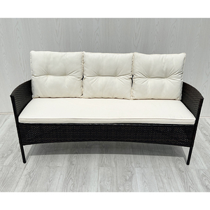 High Quality Modern Classic Black <b>Rattan</b> <b>Sofa</b> Set KD Steel Frame Tempered Glass Table for Indoor/Outdoor Garden Patio Leisure - Product Image 5