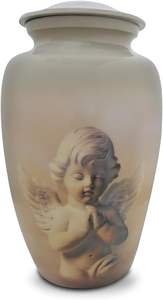 Urne de bénédiction d'anges en aluminium pour adultes Urnes commémoratives pour cendres humaines Urnes décoratives - Product Image 2