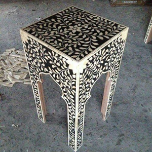 Royal Look Bone & Mother of Pear Inlay <b>Bed</b> Side <b>Table</b> Best <b>for</b> Home Hotel Restaurant <b>Bed</b> Room Customize Size Hand Crafted Indian - Product Image 6