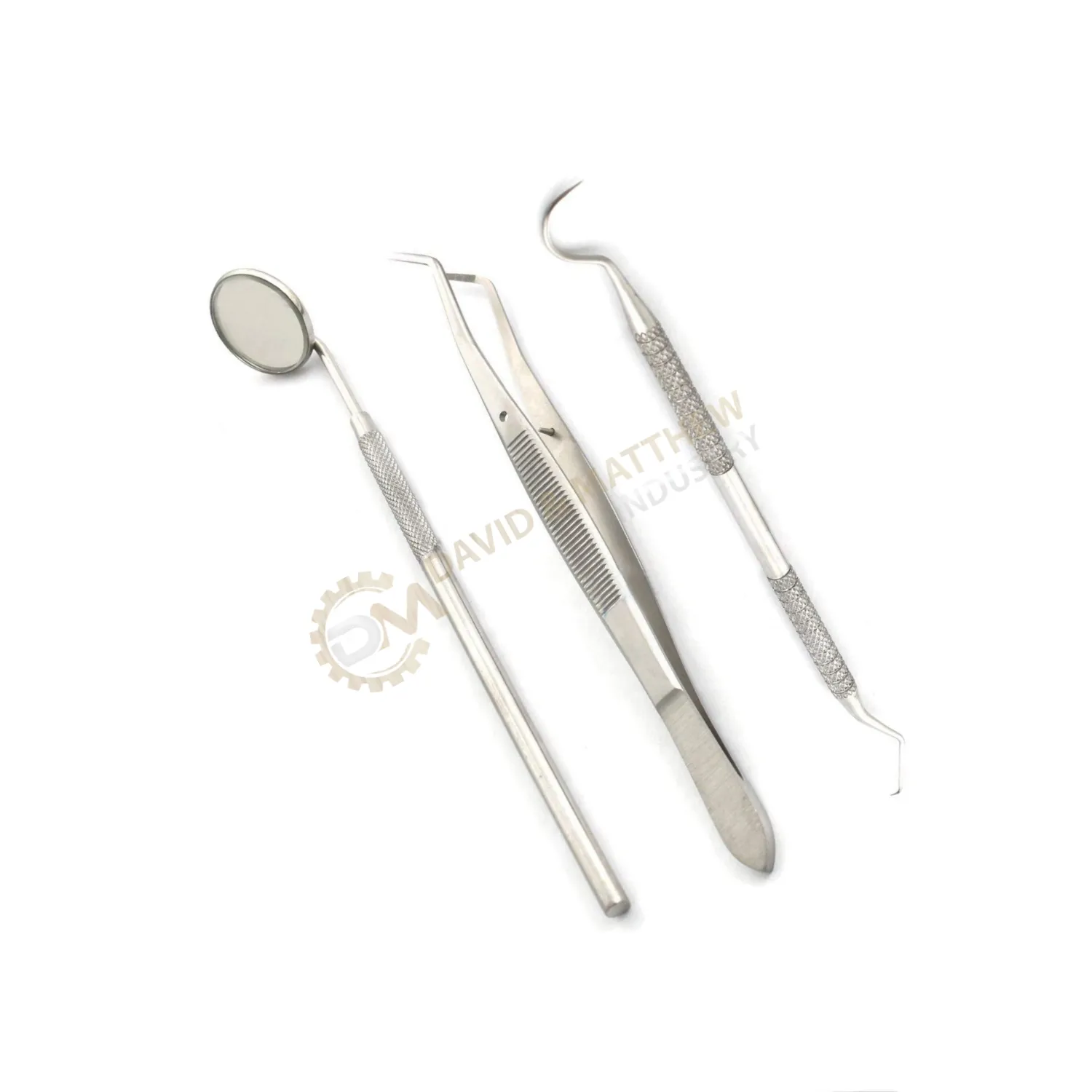 उच्च गुणवत्ता बुनियादी दंत परीक्षा के सेट स्टेनलेस स्टील चिकित्सकीय नैदानिक उपकरणों सेट 3pcs/सेट